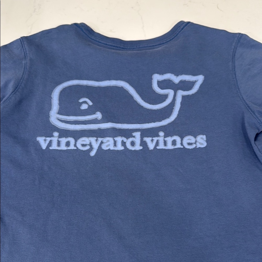 Vineyard Vines Blue Short Sleeve Tee with Iconic Whale Logo (Girls M)